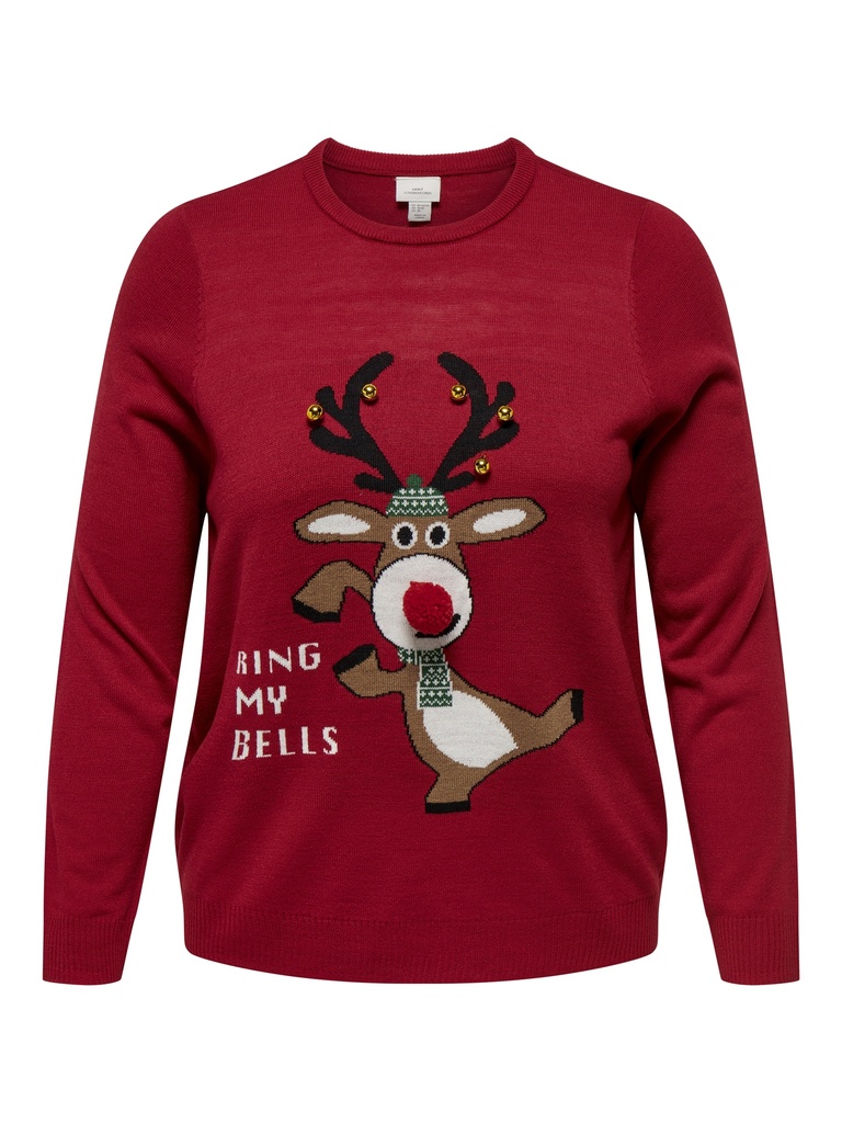 CARMAKOMA CARXMAS LS O-NECK MIX DETAIL BOX KNT
