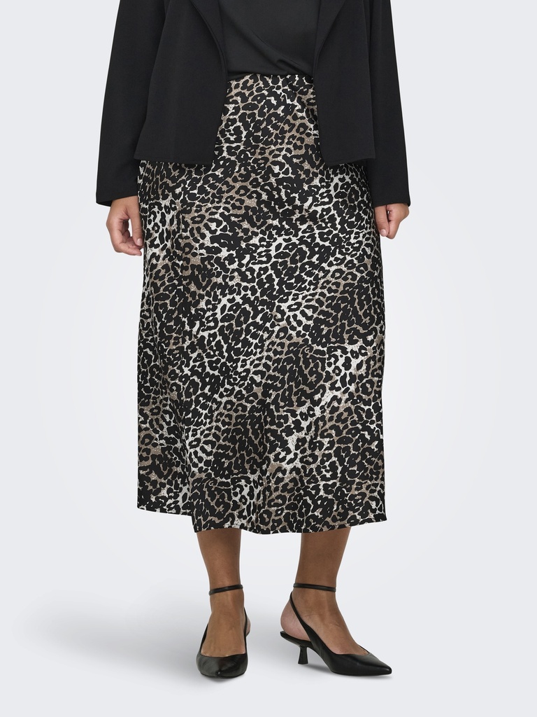 CARMAKOMA CARDOMINA SATIN CALF SKIRT WVN LEOPARD