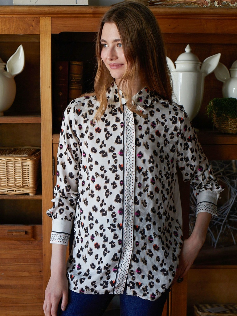 VILAGALLO Chemise estampado tigre sobre