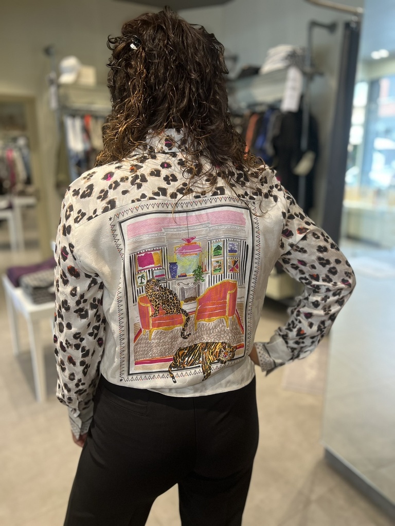VILAGALLO Chemise estampado tigre sobre