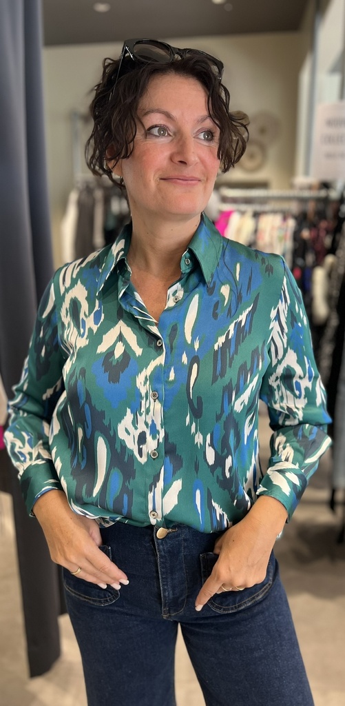 VILAGALLO Flor ikat verde