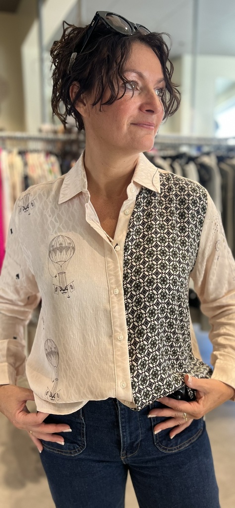 VILAGALLO Chemise estampado globe