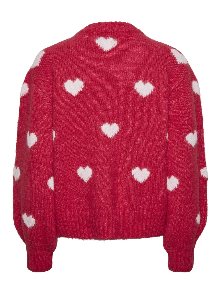 PIECES PCRINA LS O-NECK HEART KNIT BC QX