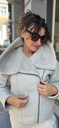 YAYA Faux leather lammy jacket with big collar
