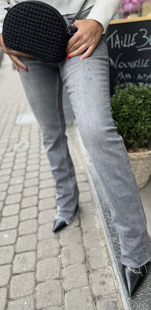 YAYA Flared denim w. rhinestones