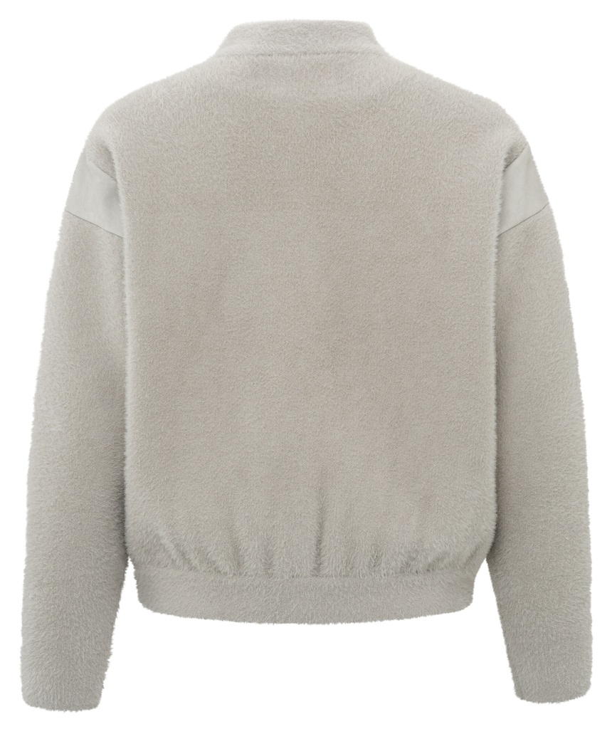 YAYA Knitted bomber jacket with nubuck detail