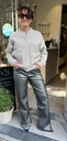 YAYA Knitted bomber jacket with nubuck detail