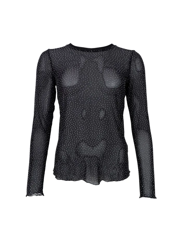 BLACK COLOUR BCALEXIS blouse w/stones BLACK (S/M)