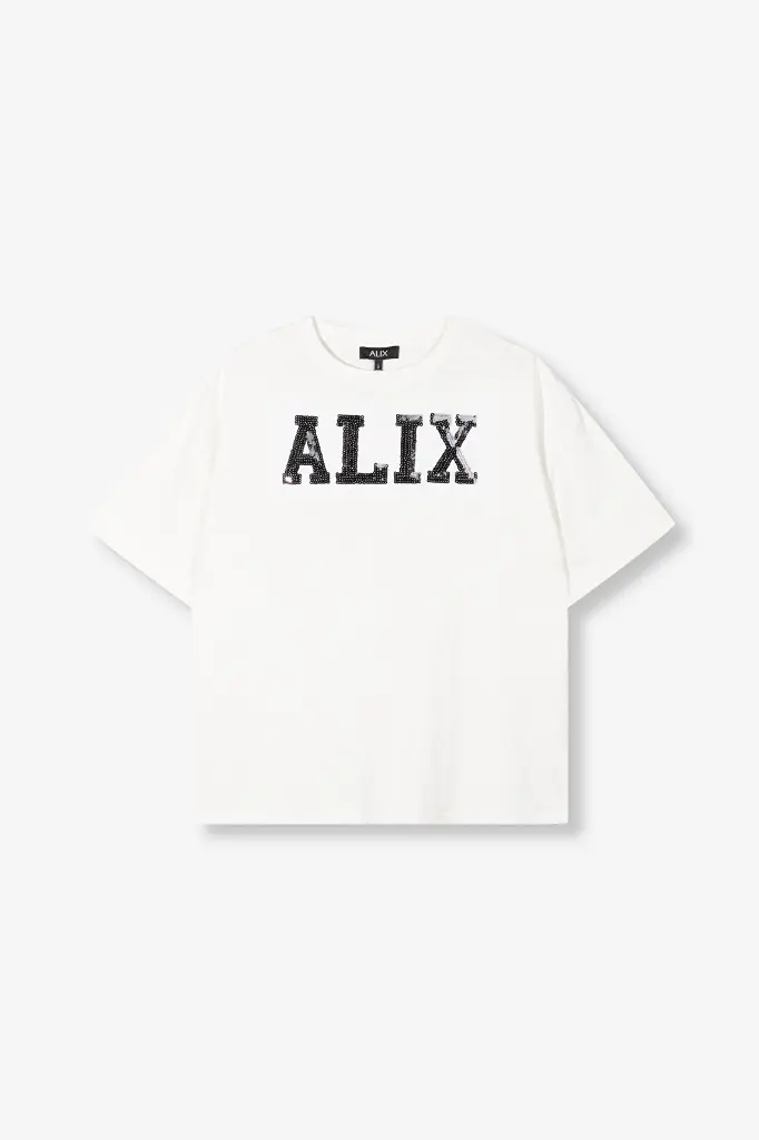Knitted Alix Sequin T-Shirt  Soft White