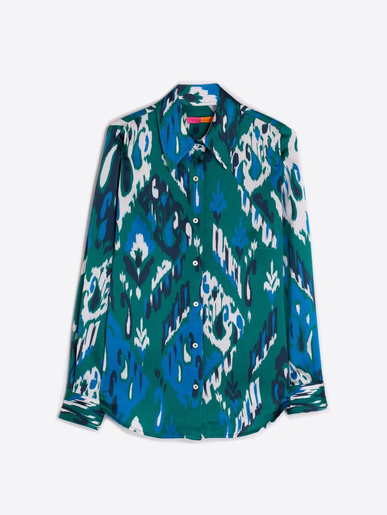 VILAGALLO Flor ikat verde