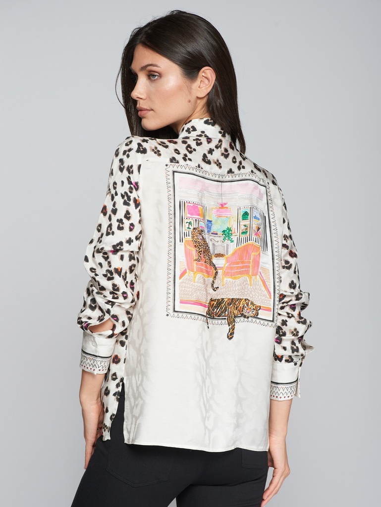VILAGALLO Chemise estampado tigre sobre
