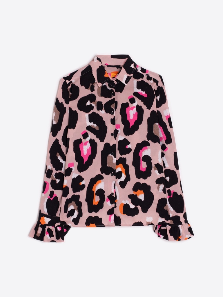 VILAGALLO Chemise beige animal print