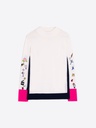 VILAGALLO Pull ecru, pink & navy