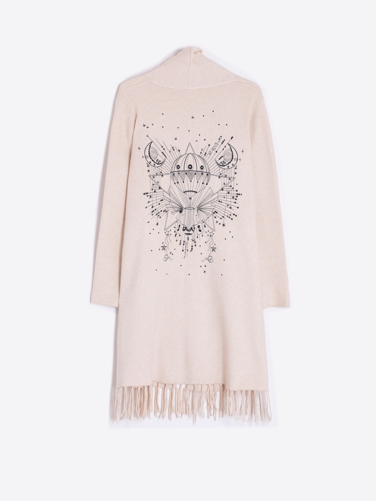 VILAGALLO Gilet beige globo bordado