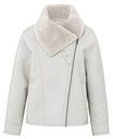 YAYA Faux leather lammy jacket with big collar
