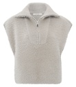 YAYA Sleeveless fluffy sweater with collar dove grey