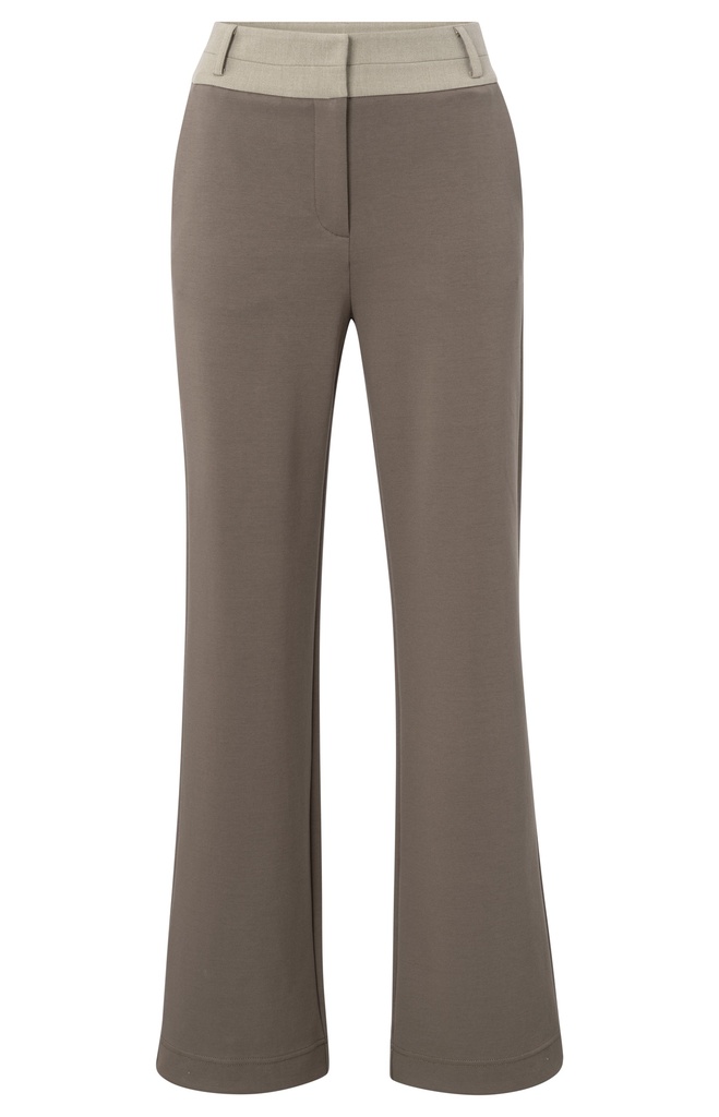 YAYA Jersey wide leg trousers with contrast waitband
