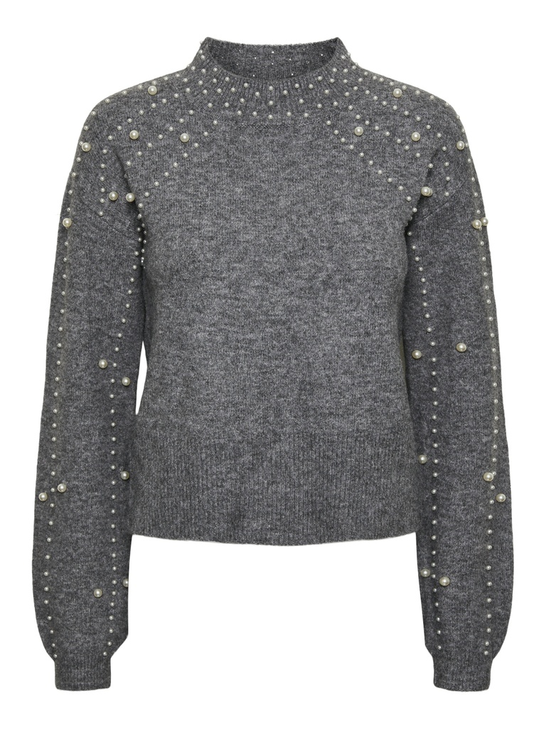 PIECES PCREA LS HIGH NECK PEARL KNIT BC QX