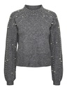 PIECES PCREA LS HIGH NECK PEARL KNIT BC QX