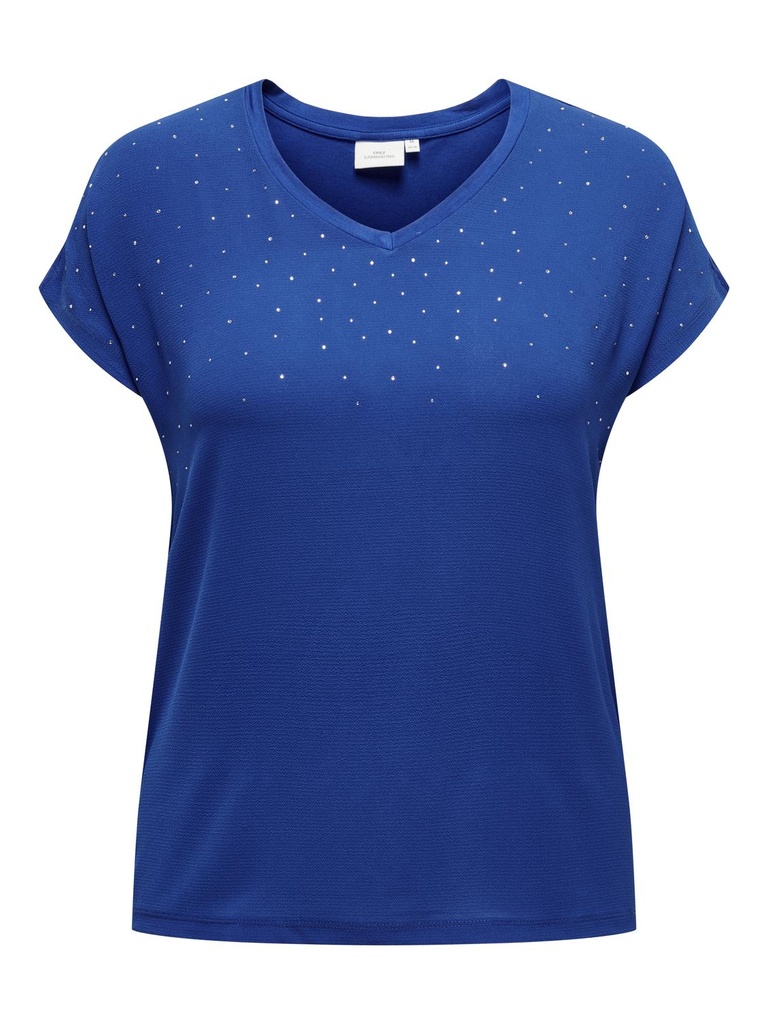 CARMAKOMA CARLOUISA CAPSLEEVE MIX TEE JRS bleu