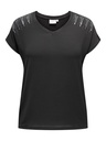 CARMAKOMA CARLOUISA CAPSLEEVE MIX TEE JRS noir