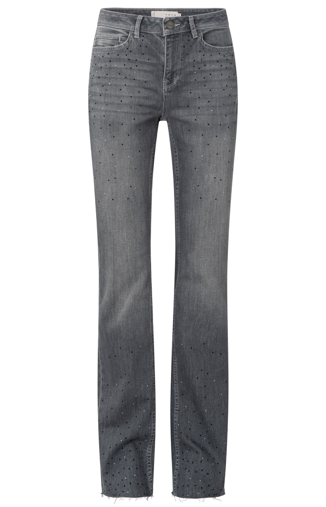 YAYA Flared denim w. rhinestones