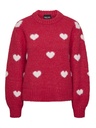 PIECES PCRINA LS O-NECK HEART KNIT BC QX
