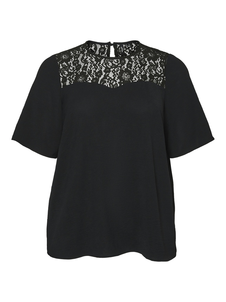 VERO MODA CURVE VMCALVA LACE SS TOP PA WVN GA CUR