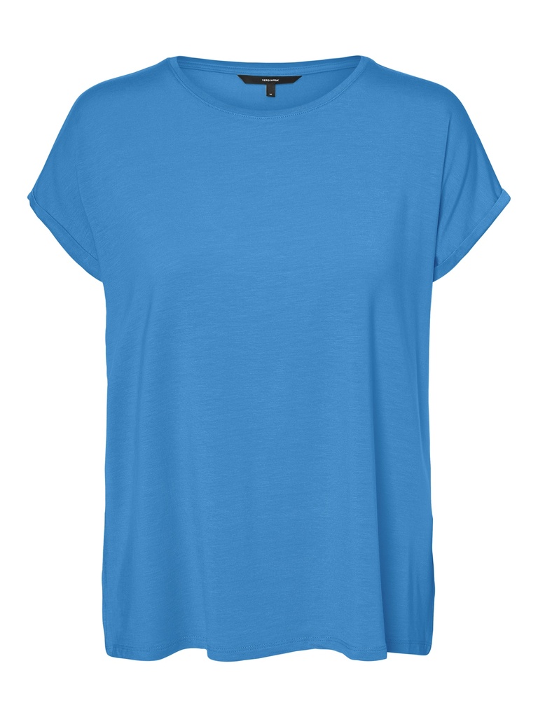 VERO MODA CURVE VMAYA PLAIN SS TOP GA CURVE AZURE BLEU (S-42/44)