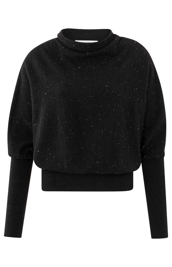 YAYA Sweat noir paillettes