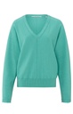 YAYA Pull doux avec col en V manches chauve-souris