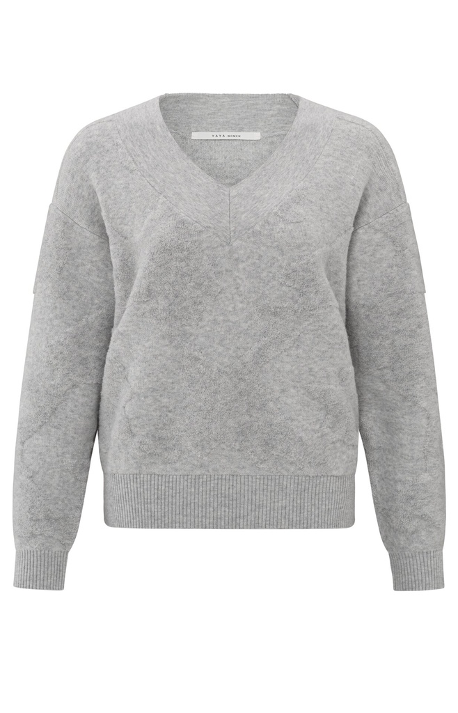 YAYA col V motif texturé medium grey