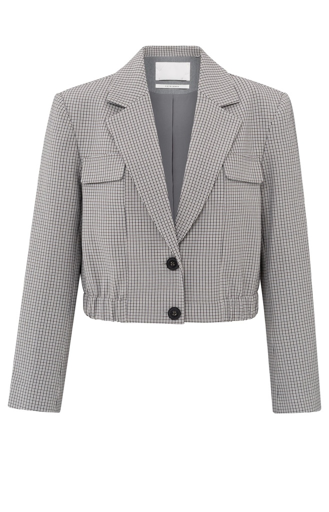 YAYA Blazer court à carreaux