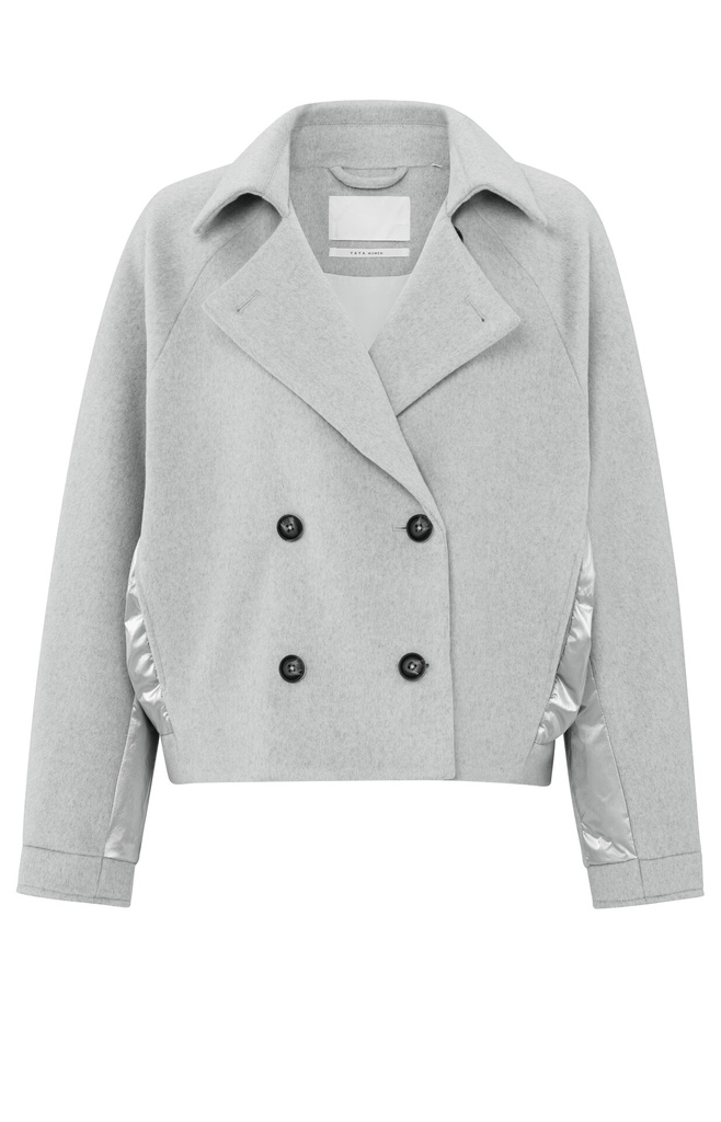 YAYA Veste courte à détails matelassés Medium grey