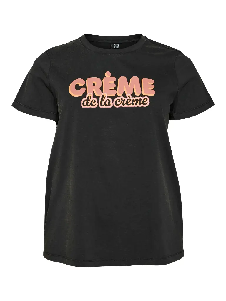 VERO MODA CURVE VMCVASTA S/S O-NECK T-SHIRT JRS BTQ CUR Crème