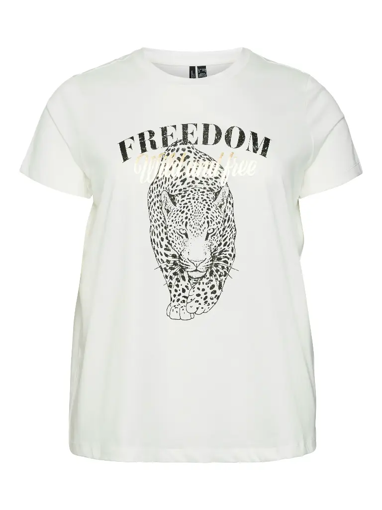VERO MODA CURVE VMCVASTA S/S O-NECK T-SHIRT JRS BTQ CUR FREEDOM