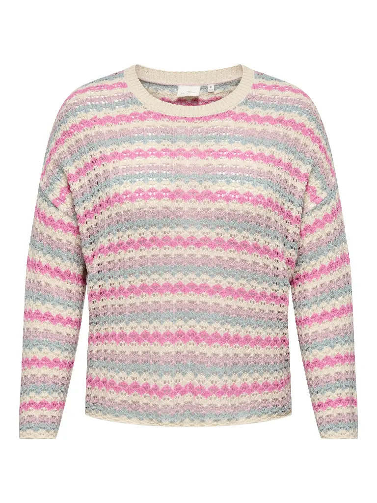 CARMAKOMA CARASA LS O-NECK KNT rose