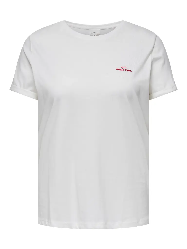 CARMAKOMA CARLEA LIFE S/S REG EMB. TOP JRS OUI MAIS NON