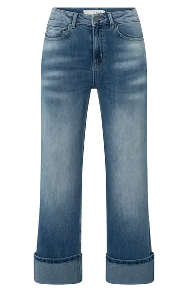 YAYA Jeans taille mi-haute avec revers