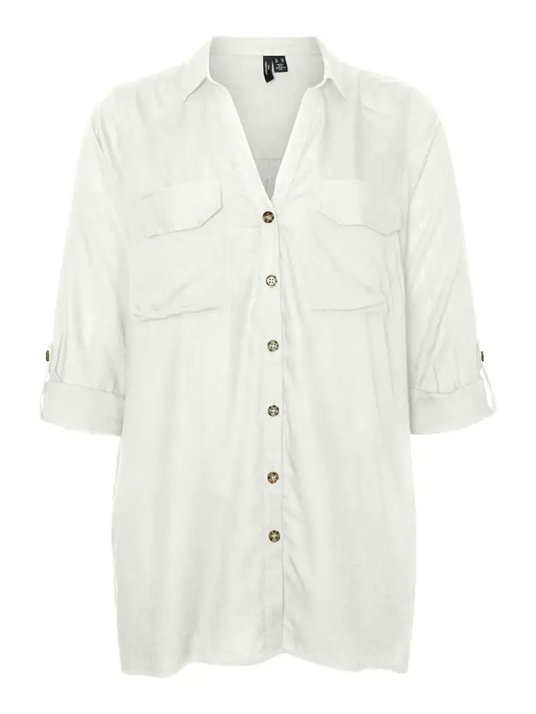 VERO MODA CURVE VMCBUMPY LS TUNIC SHIRT WVN 