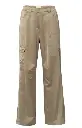 YAYA Pantalon cargo en satin à jambe ample et poches
