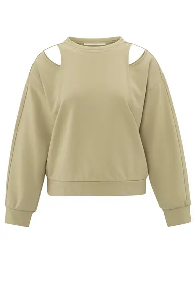 YAYA Sweat-shirt à épaules nues et encolure ronde