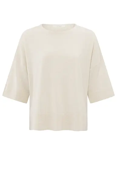 YAYA T-shirt à maille fine oversize 01-000454-503 Nature melange