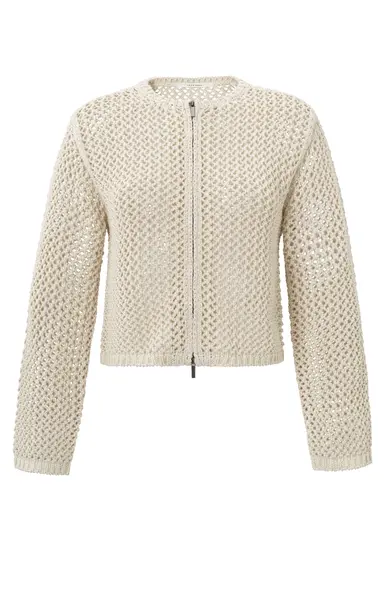 YAYA Cardigan en mesh avec fermeture zippée et coupe classique 01-010094-503