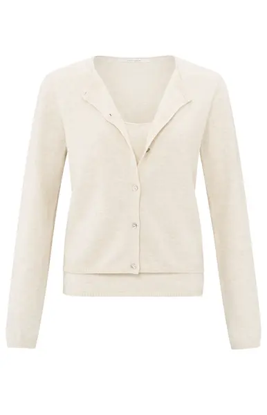 YAYA Cardigan court à maille fine avec débardeur assorti 01-010098-503