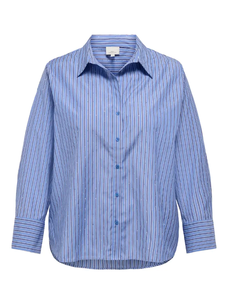 CARMAKOMA CAROREGON LS RHINESTONE SHIRT WVN