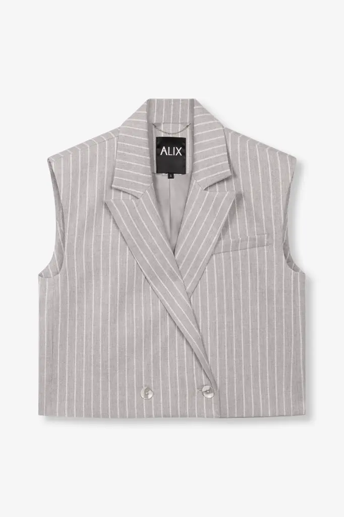 ALIX THE LABEL PINSTRIPE WAISTCOAT Lurex