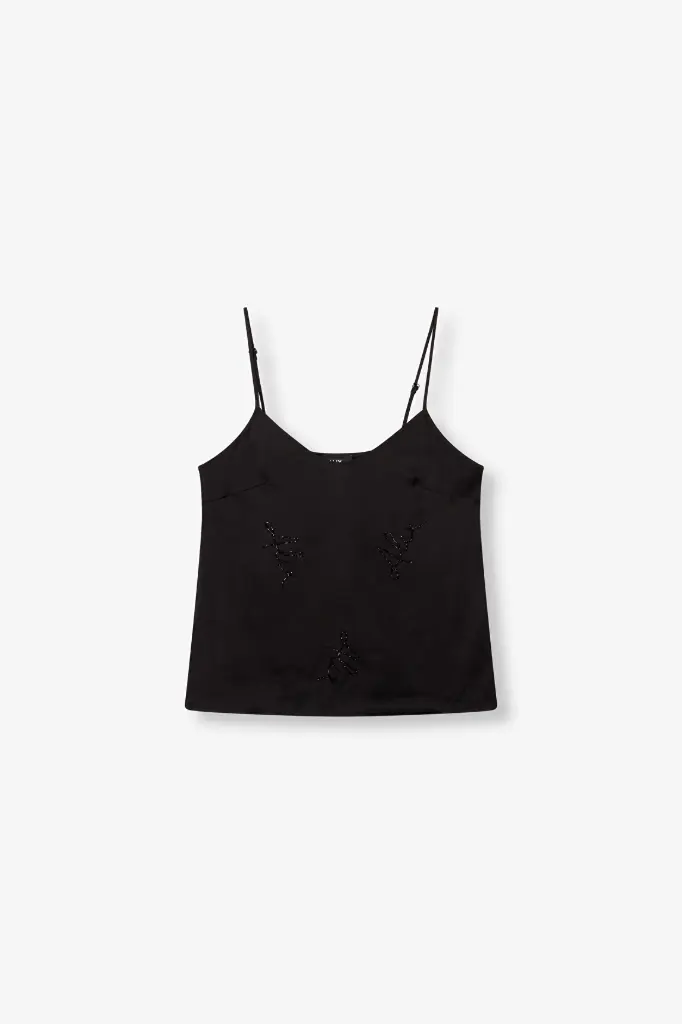 ALIX THE LABEL SATIN BEADED CAMISOLE