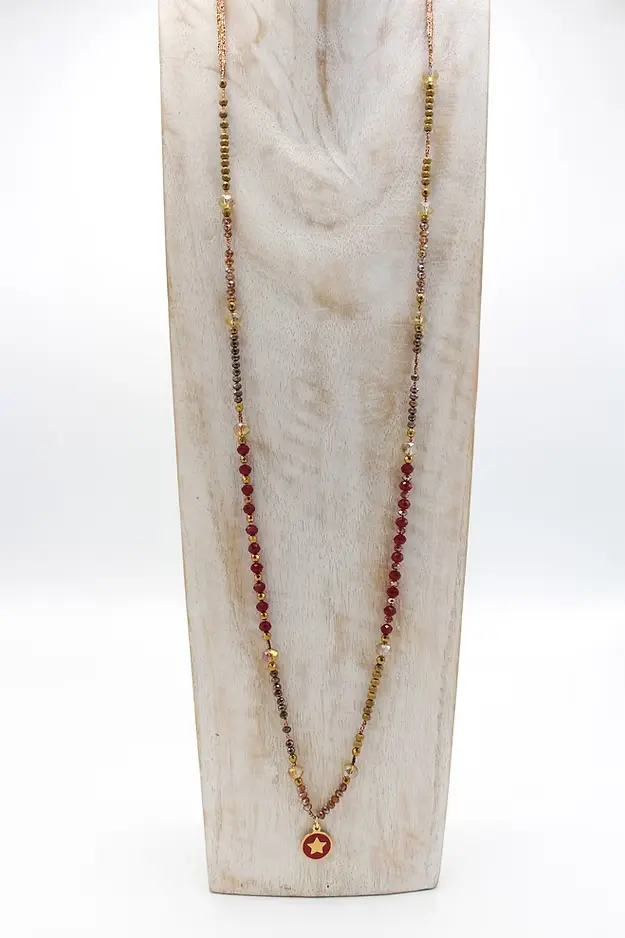 LES BLONDINETTES Collier Long Rouge Etoile