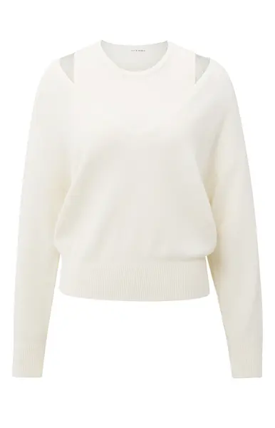 YAYA Pull en maille, col V 01-000381-509 OFF WHITE (XS)